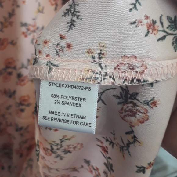 Always Indigo Ditsy Floral Blush Pink Plus Size Retro Style Dress - Picture 7 of 10